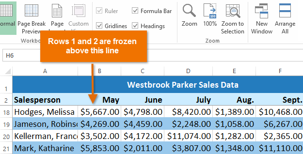 Freeze Top Two Rows In Excel 2016
