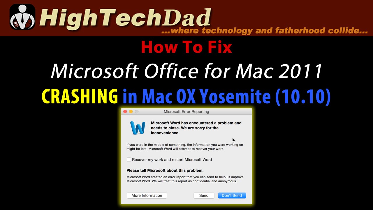 Office Crashing On Mac